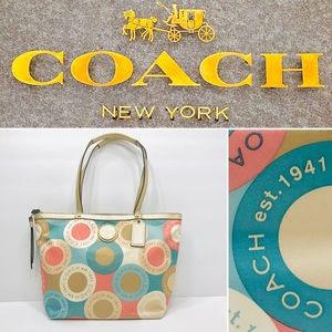 Vintage Coach Signature Sateen Tote